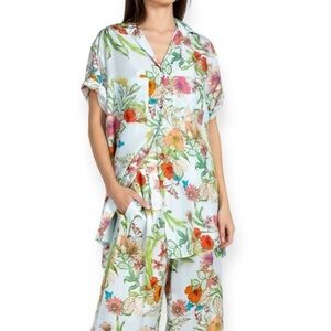 JOHNNY WAS Liliana Oversized Silk Weekend Tunic Floral Tropical NEW